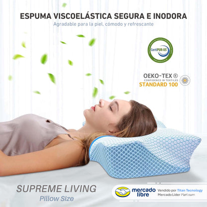 Almohada / Memory Foam Cervical Ortopédica Premium - 64x35cm