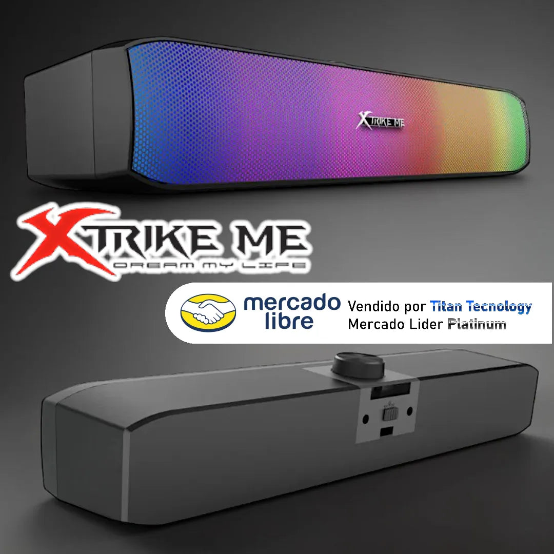 Barra De Sonido Sk-605 Alambrico Xtrike Me Rgb Usb 3.5mm
