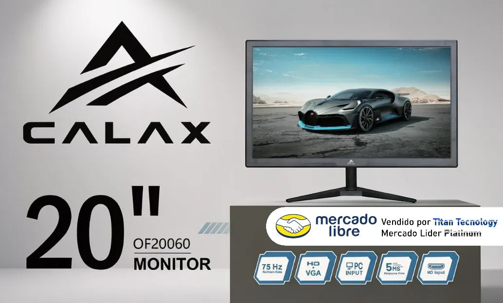 Monitor Calax 20 Pulgadas Of20060 Hd 75hz 5ms Vga Hdmi Pc Negro