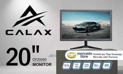 Monitor Calax 20 Pulgadas Of20060 Hd 75hz 5ms Vga Hdmi Pc Negro