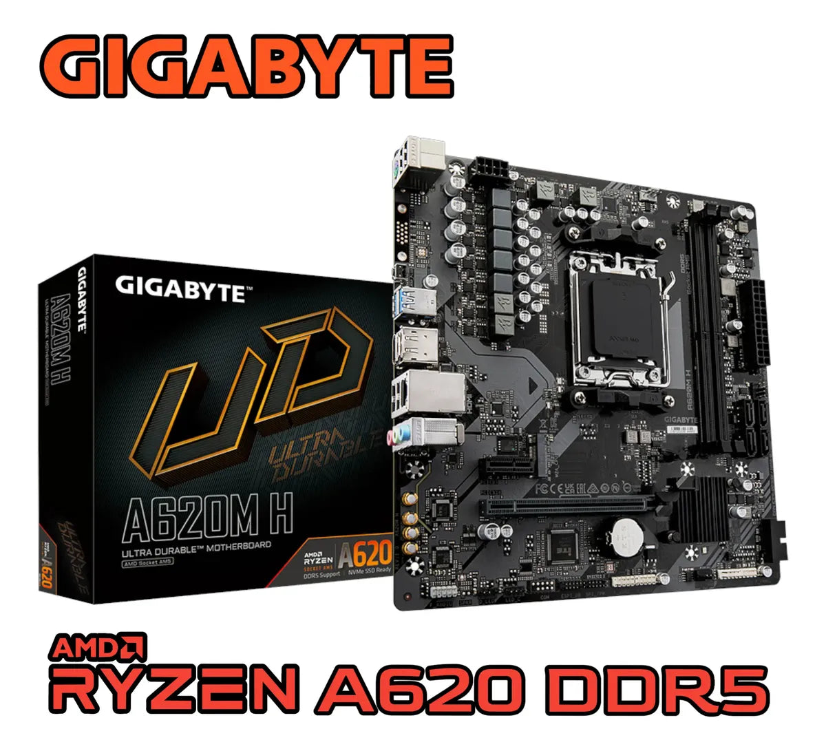 Tarjeta Madre Gigabyte A620m H Rev 1.2 Socket Am5 Ddr5 Negro