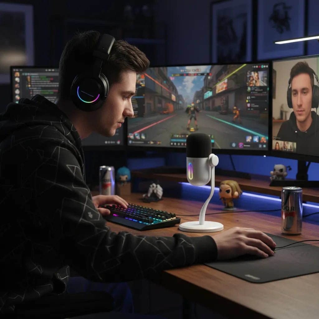 Micrófono Marvo Gamer Mic-08 Blast 50 Rgb Usb Condensador