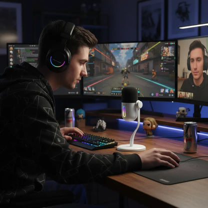 Micrófono Marvo Gamer Mic-08 Blast 50 Rgb Usb Condensador