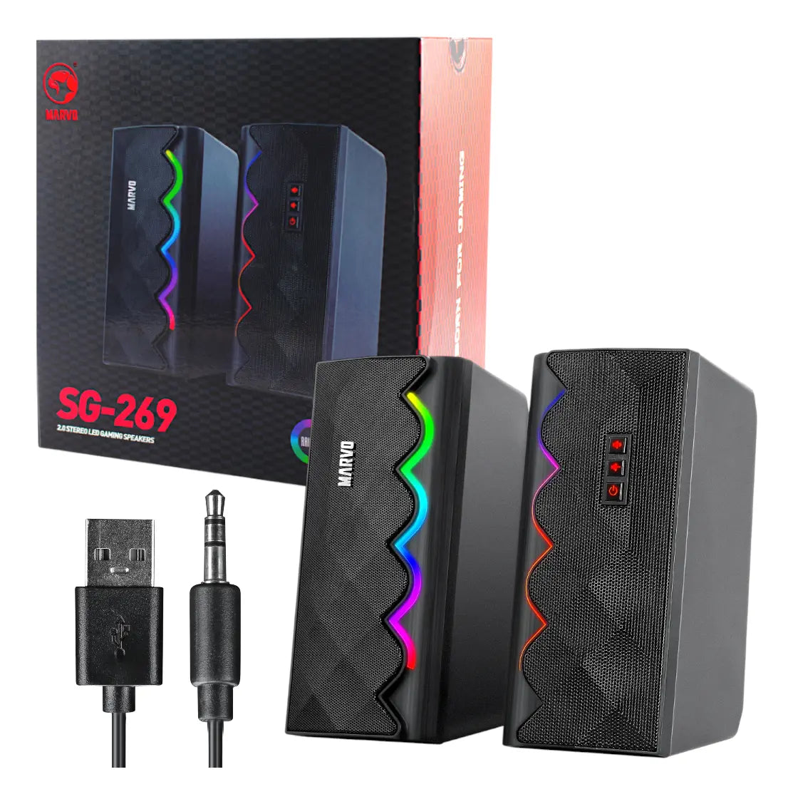 Corneta De Computadora Pc Laptop Marvo Sg-269 Rgb Gaming