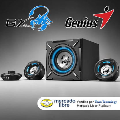 Corneta Pc Genius Sw-g2.1 1000 Gx Gaming 26w Rms Subwoofer Negro