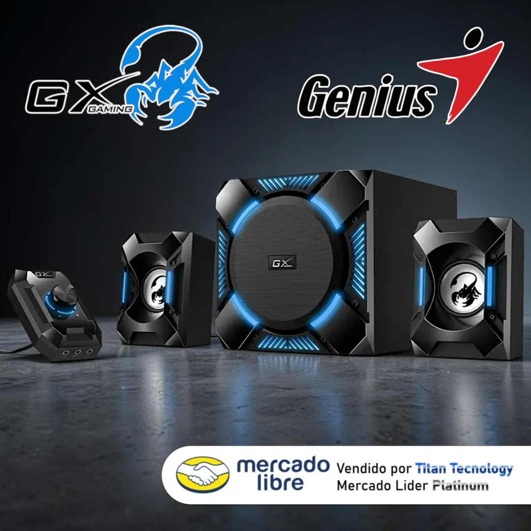 Corneta Pc Genius Sw-g2.1 1200 Gx Gaming 36w Rms Subwoofer Negro