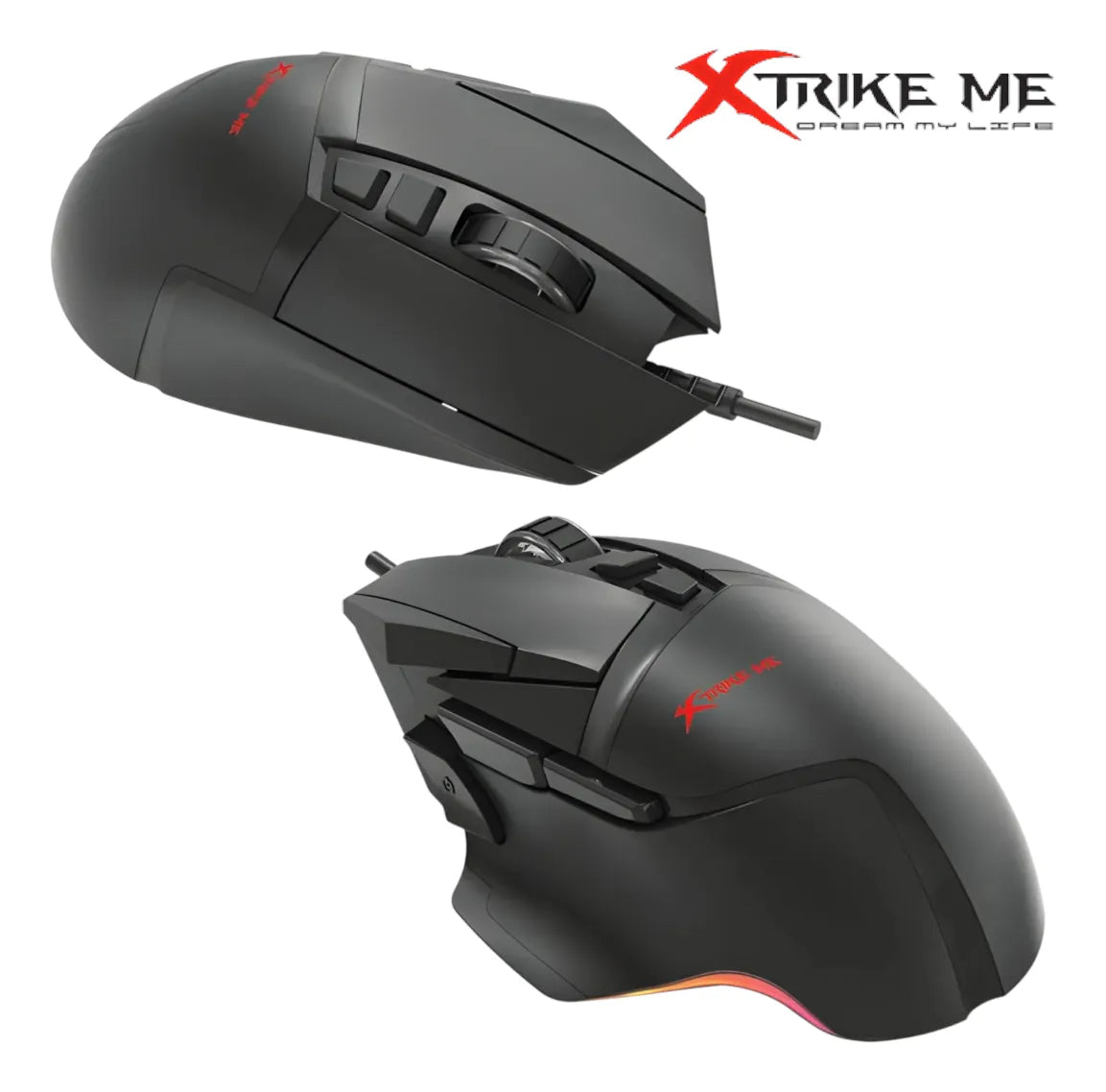 Mouse Gaming Xtrike Me Gm-520 Rgb 12800 Dpi 8 Botones Pro Negro