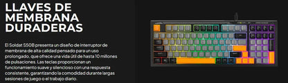 Marvo Teclado Gaming K603 En Soldat S40 De Membrana Rgb Negro Inglés Internacional