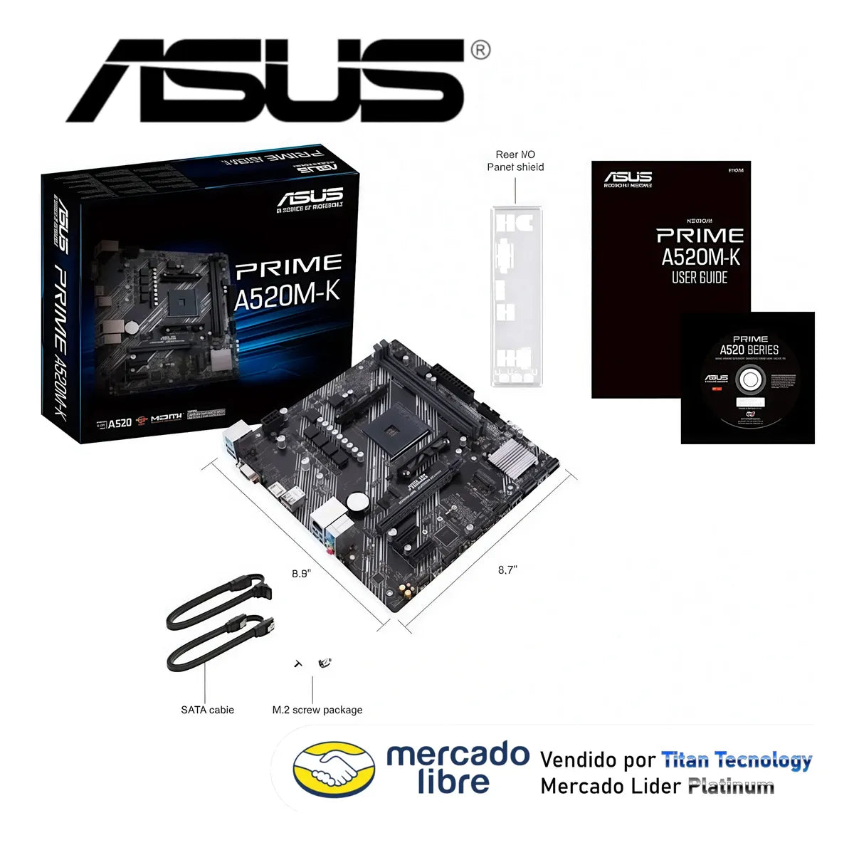 Placa Madre Tarjeta Madre Asus Prime A520m-k M Atx Amd Ryzen Negro