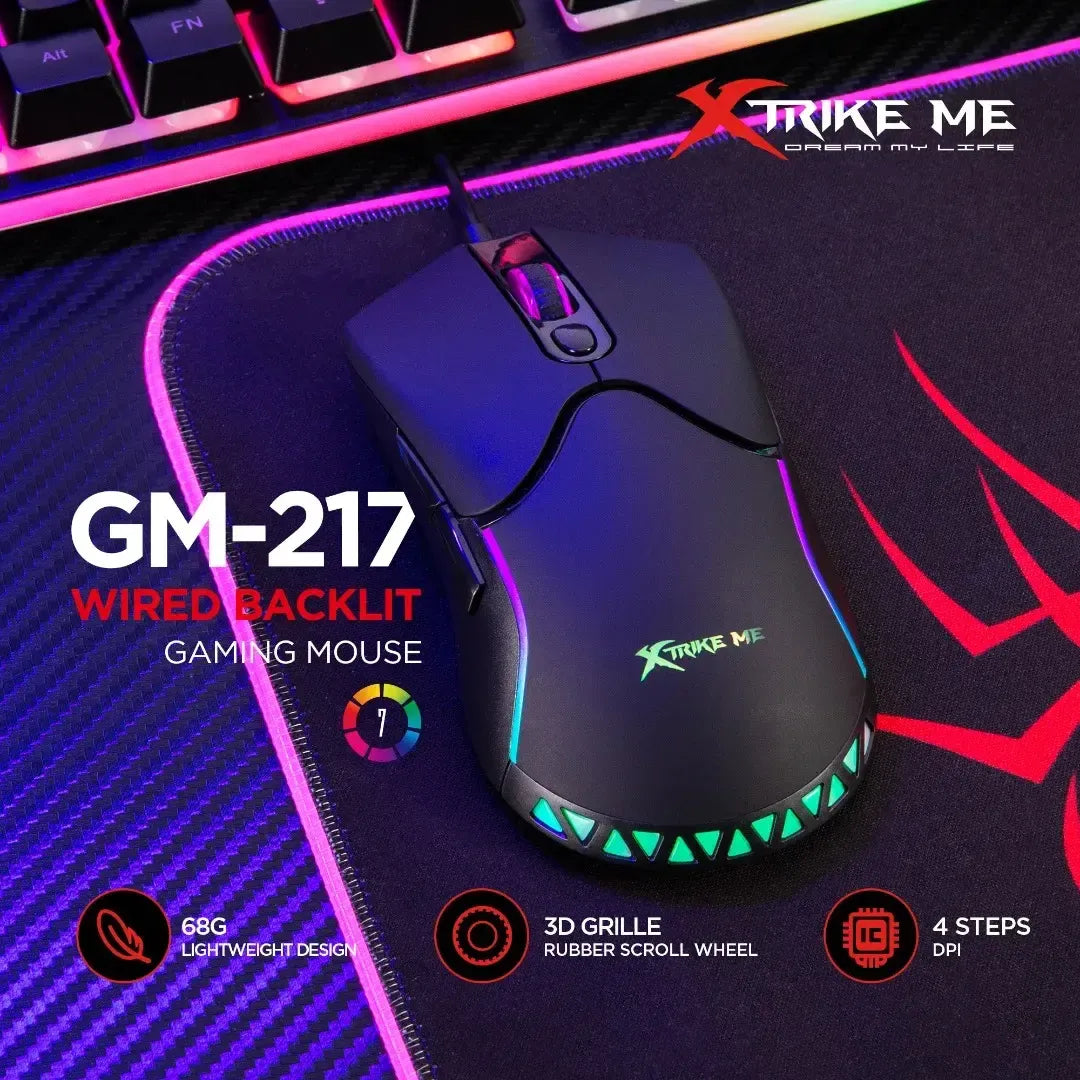 Mouse Gaming Xtrike Me Gm217 Ultra Liviano Retroiluminado