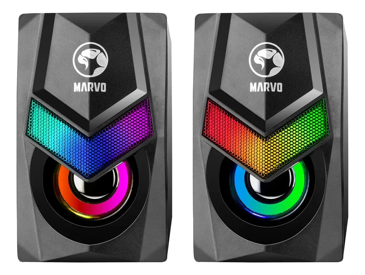 Corneta De Computadora Pc Laptop Marvo Sg-118 Rgb Gaming Negro