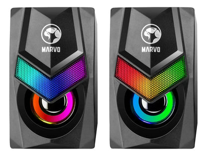 Corneta De Computadora Pc Laptop Marvo Sg-118 Rgb Gaming Negro
