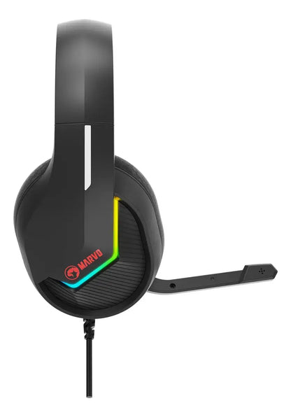 Audífono Marvo H8618 Bk Tactic 40 Rgb Estático Usb Scorpion