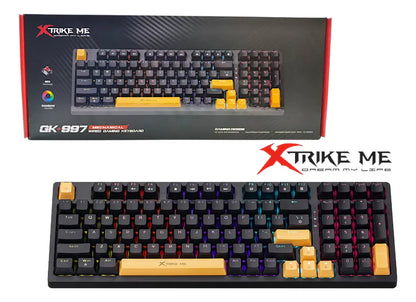 Teclado Mecánico Alámbrico Gaming Xtrike Me Gk-997 80% Rgb Negro