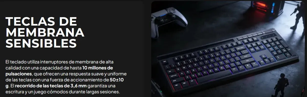Marvo Teclado Gaming K603 En Soldat S40 De Membrana Rgb