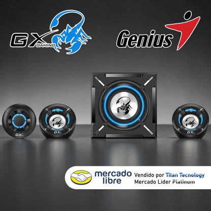 Corneta Pc Genius Sw-g2.1 1000 Gx Gaming 26w Rms Subwoofer Negro