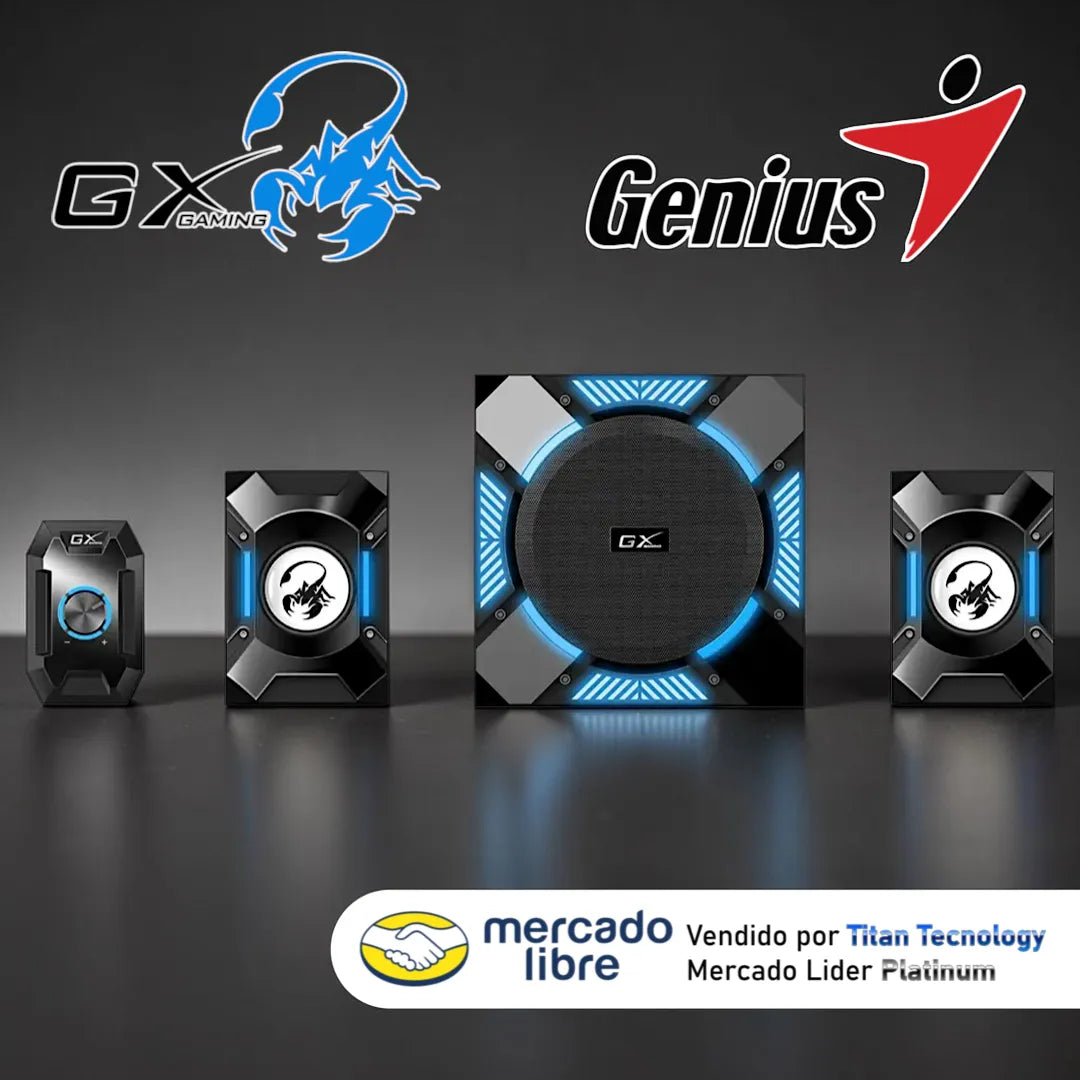 Corneta Pc Genius Sw-g2.1 1200 Gx Gaming 36w Rms Subwoofer Negro