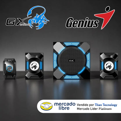 Corneta Pc Genius Sw-g2.1 1200 Gx Gaming 36w Rms Subwoofer Negro