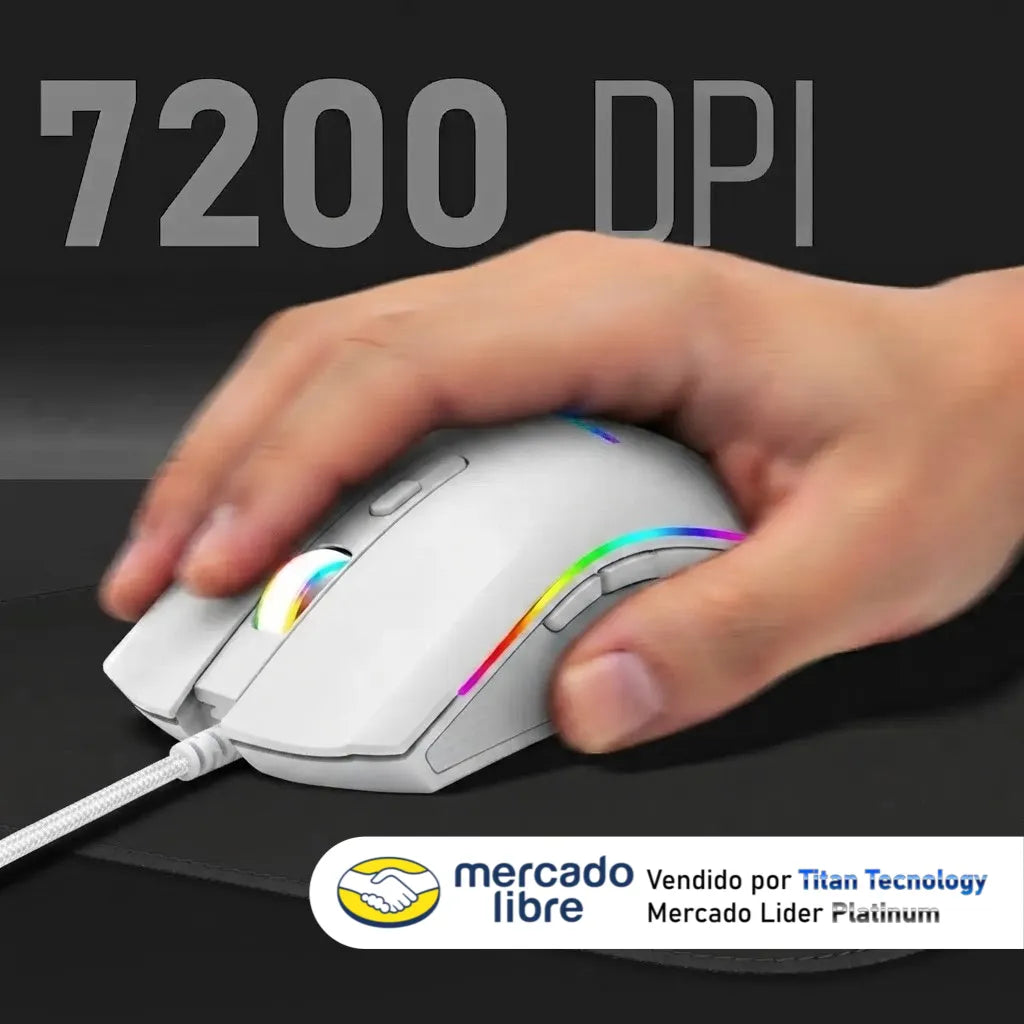 Mouse Xtrike Me Gm-314 7200 Dpi Rgb Gamer Blanco