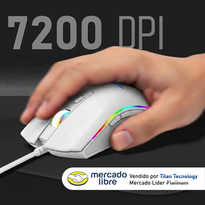 Mouse Xtrike Me Gm-314 7200 Dpi Rgb Gamer Blanco
