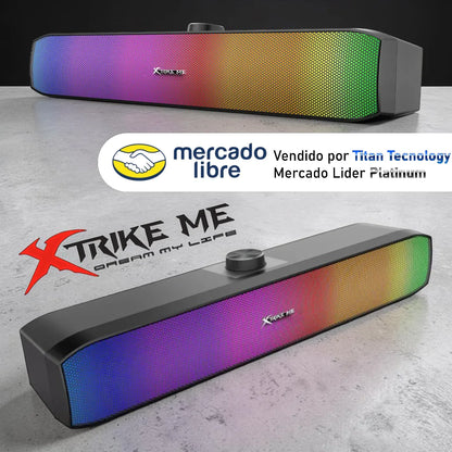 Barra De Sonido Sk-605 Alambrico Xtrike Me Rgb Usb 3.5mm