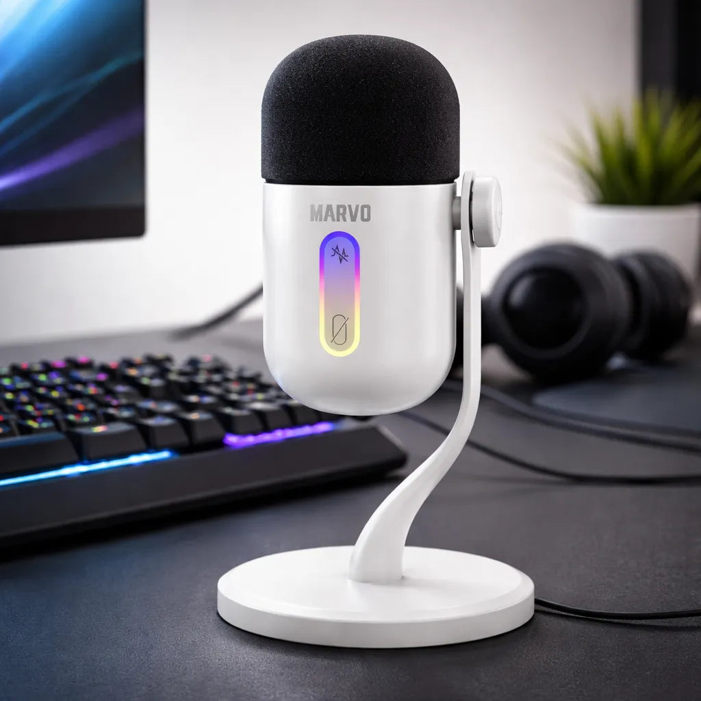 Micrófono Marvo Gamer Mic-08 Blast 50 Rgb Usb Condensador