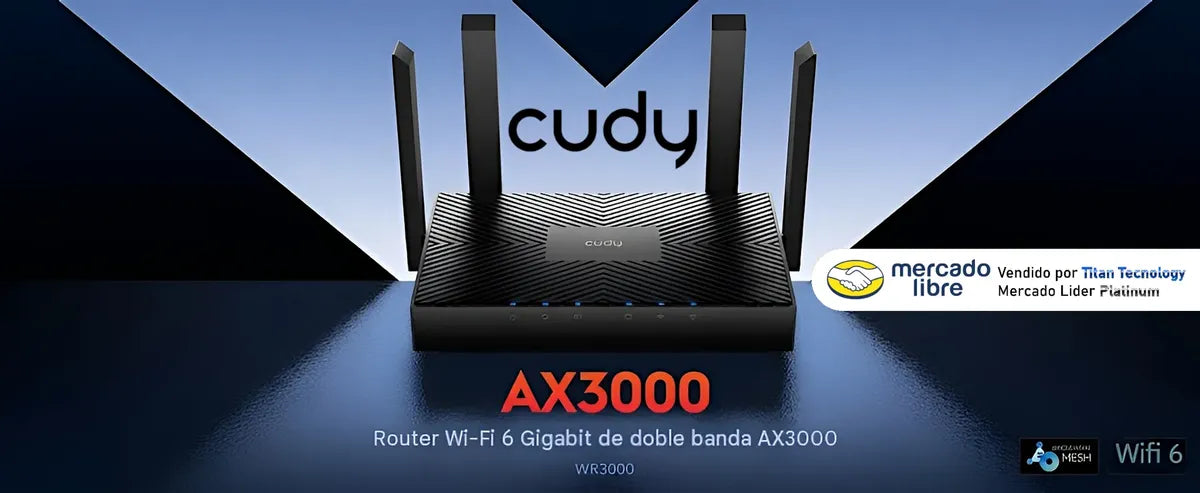Router Cudy Wifi 6 Ax3000 Mesh 3 Puertos Gigabit Wr3000