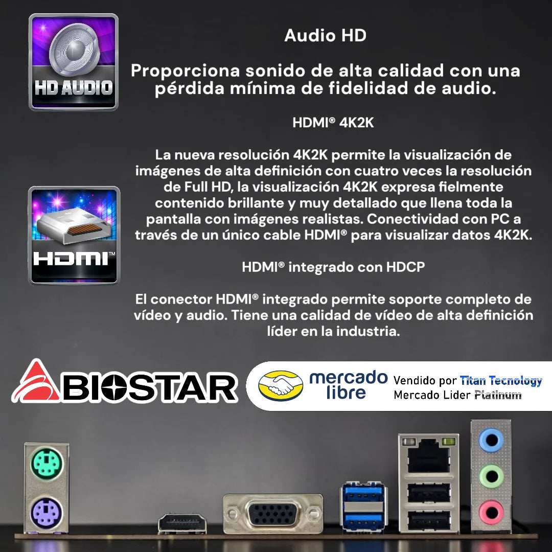 Tarjeta Madre Biostar H81mhv3 3.0 Hdmi Intel Lga 1150 Ddr3 Negro