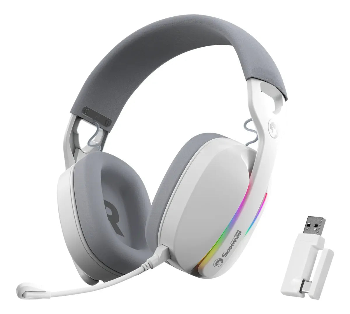 Audífono Marvo Pulz 70w Hg9086w Gaming Inalámbrico Rgb Tri-Modo