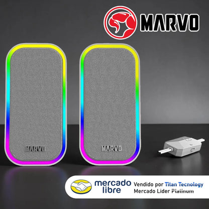 Parlantes Cornetas Gamer Marvo Havoc 20 Sg285 Rgb Stereo 6w