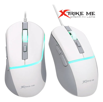 Mouse Gamer Xtrike Me Gm-322 Alámbrico 7200 Dpi Rgb Led Blaco