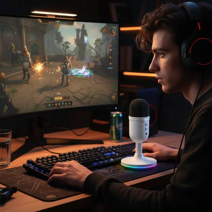 Microfono Marvo Gamer Mic-06 Blast40 Rgb Usb Omnidireccional