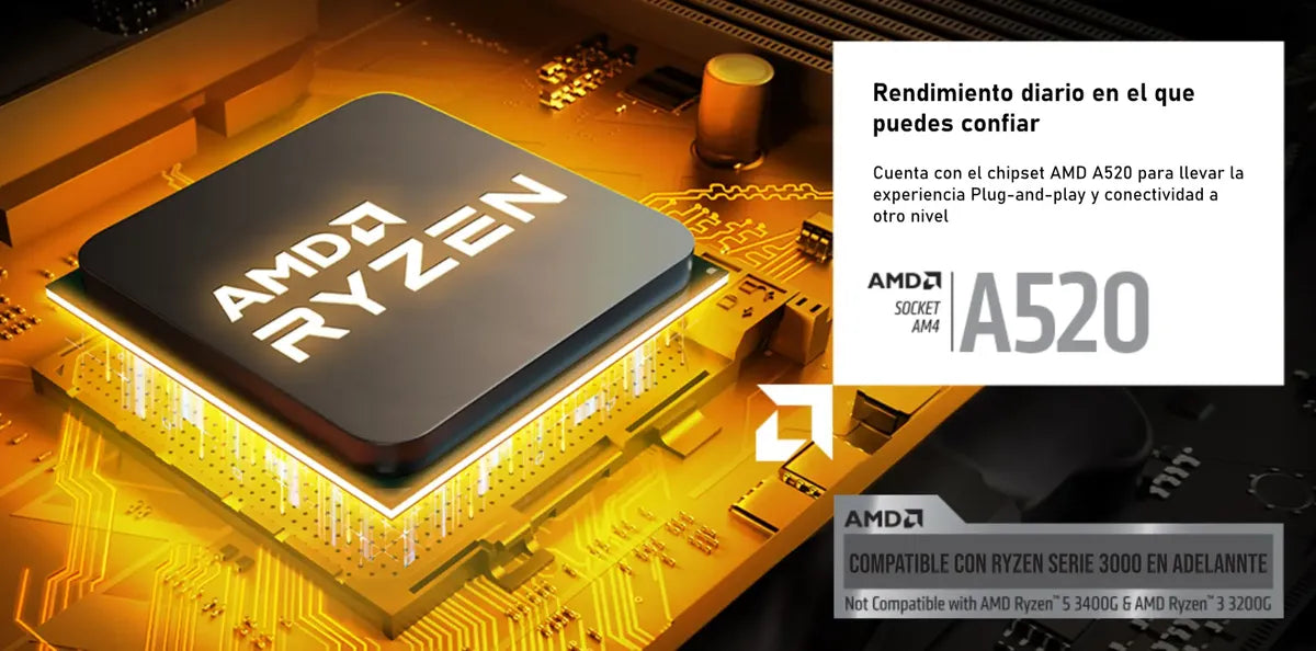 Placa Madre Amd Socket Am4 3gen Ddr4 A520m-a Pro Msi Negro