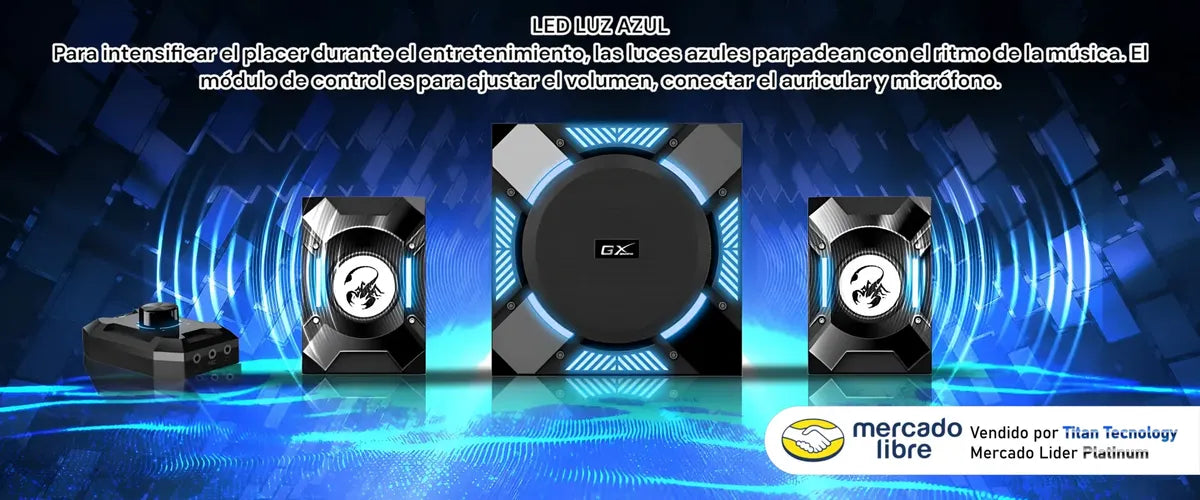 Corneta Pc Genius Sw-g2.1 1200 Gx Gaming 36w Rms Subwoofer Negro