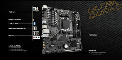 Tarjeta Madre Gigabyte A620m H Rev 1.2 Socket Am5 Ddr5 Negro