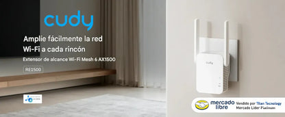 Repetidor Extensor De Rango Cudy Re1500 Ax1500 Mesh Wifi 6