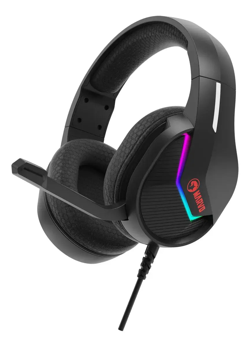 Audífono Marvo H8618 Bk Tactic 40 Rgb Estático Usb Scorpion