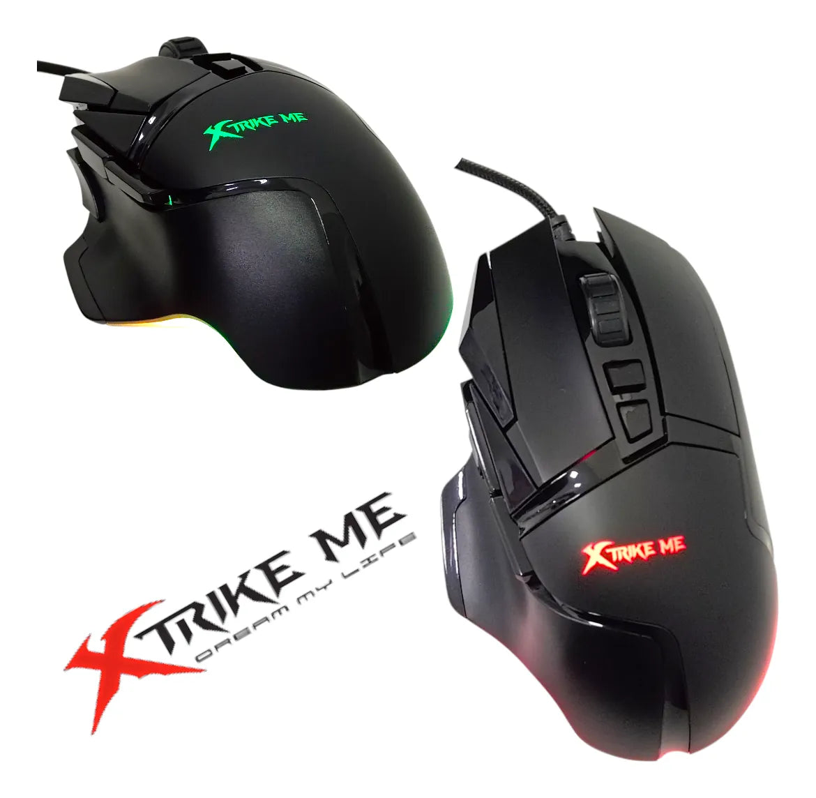Mouse Gaming Xtrike Me Gm-520 Rgb 12800 Dpi 8 Botones Pro Negro