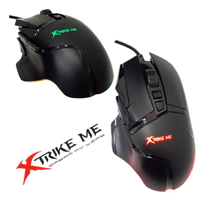 Mouse Gaming Xtrike Me Gm-520 Rgb 12800 Dpi 8 Botones Pro Negro