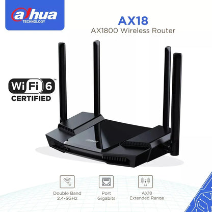 Router Wifi Doble Banda Gigabit Ax1800 Fibra Dh-ax18 Dahua