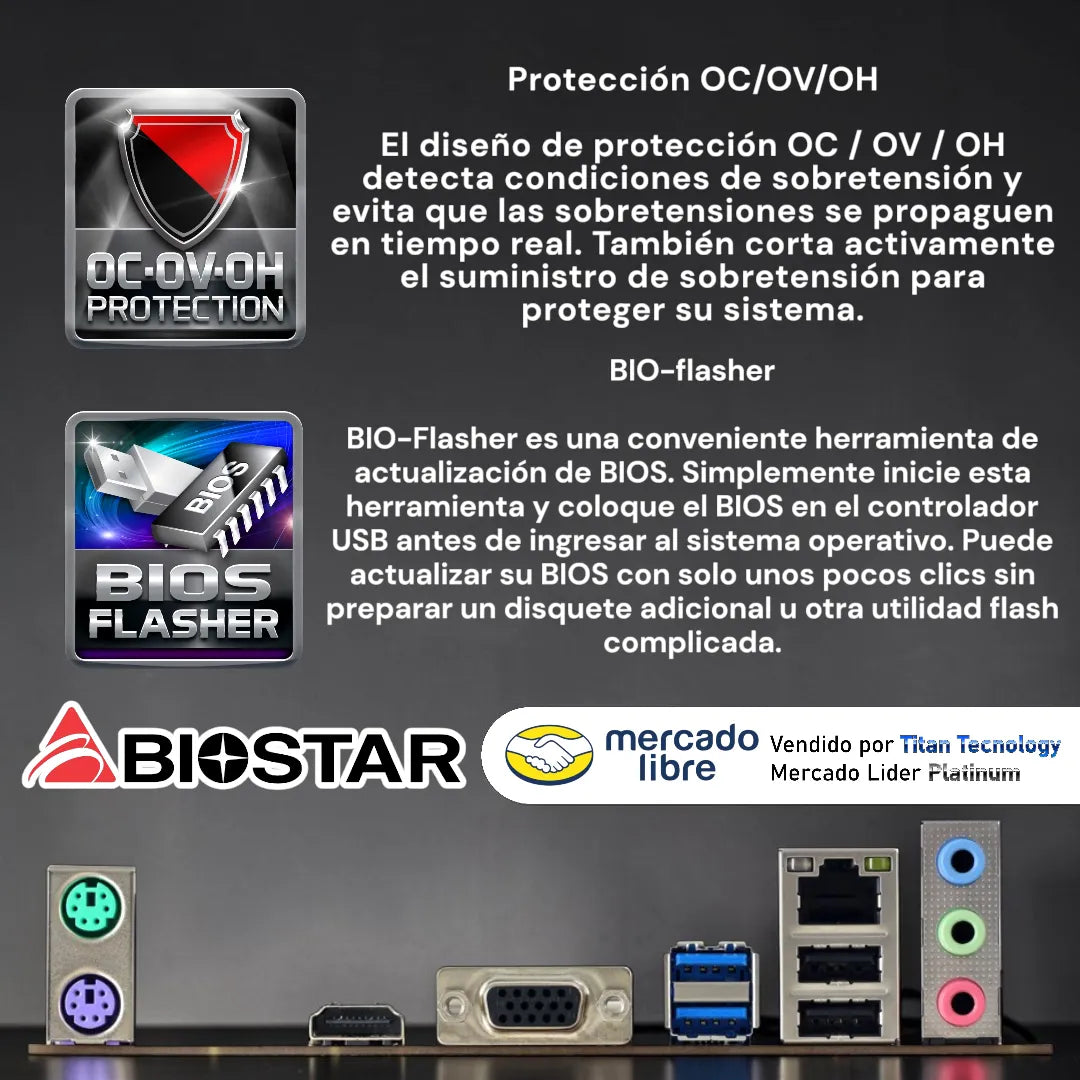 Tarjeta Madre Biostar H81mhv3 3.0 Hdmi Intel Lga 1150 Ddr3 Negro