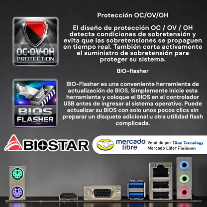 Tarjeta Madre Biostar H81mhv3 3.0 Hdmi Intel Lga 1150 Ddr3 Negro