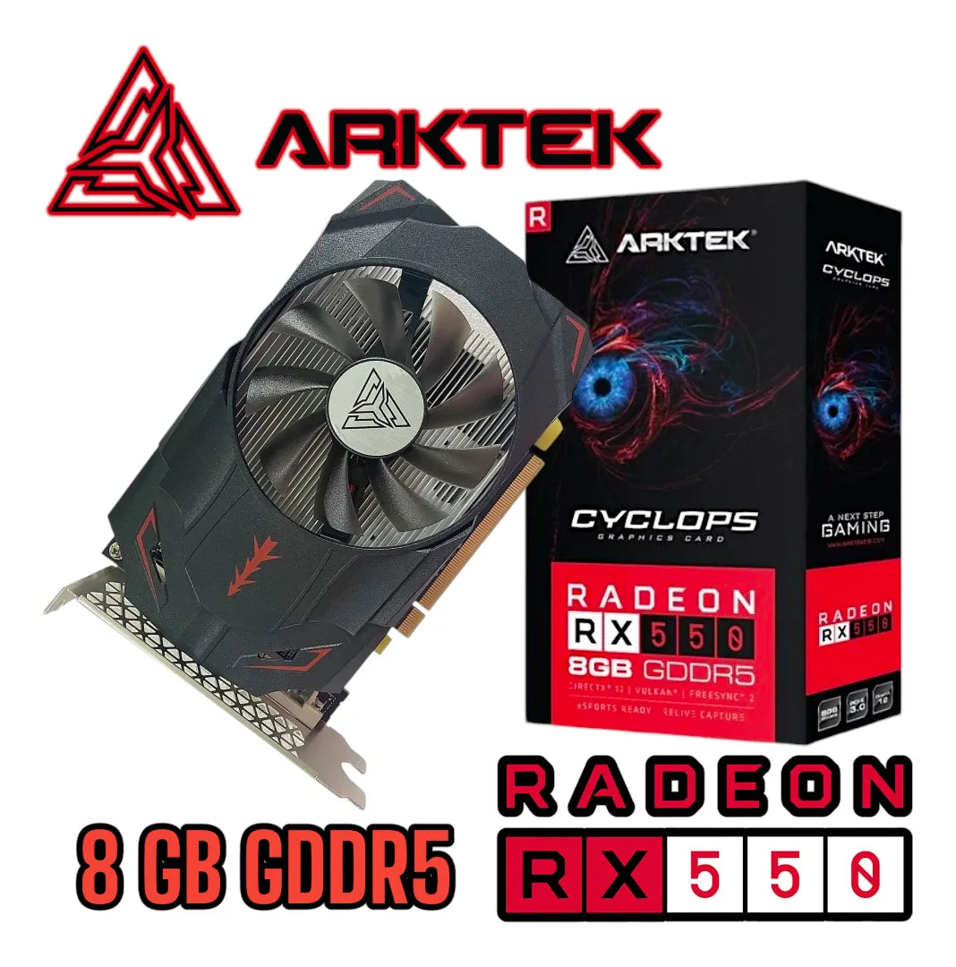 Tarjeta De Video Arktek Radeon Rx550 8gb Gddr5 128bit