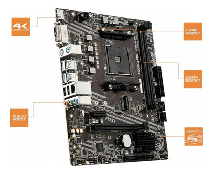 Placa Madre Amd Socket Am4 3gen Ddr4 A520m-a Pro Msi Negro