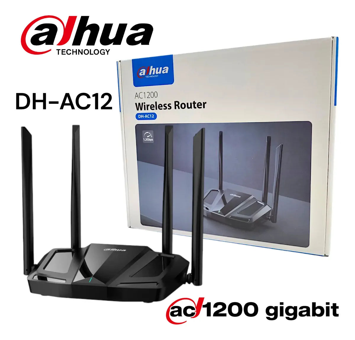 Router Wifi Doble Banda Gigabit Ac1200 Fibra Dh-ac12 Dahua