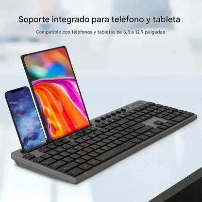 Combo Teclado Y Mouse Inalámbrico Marvo Kc411w Silencioso Negro