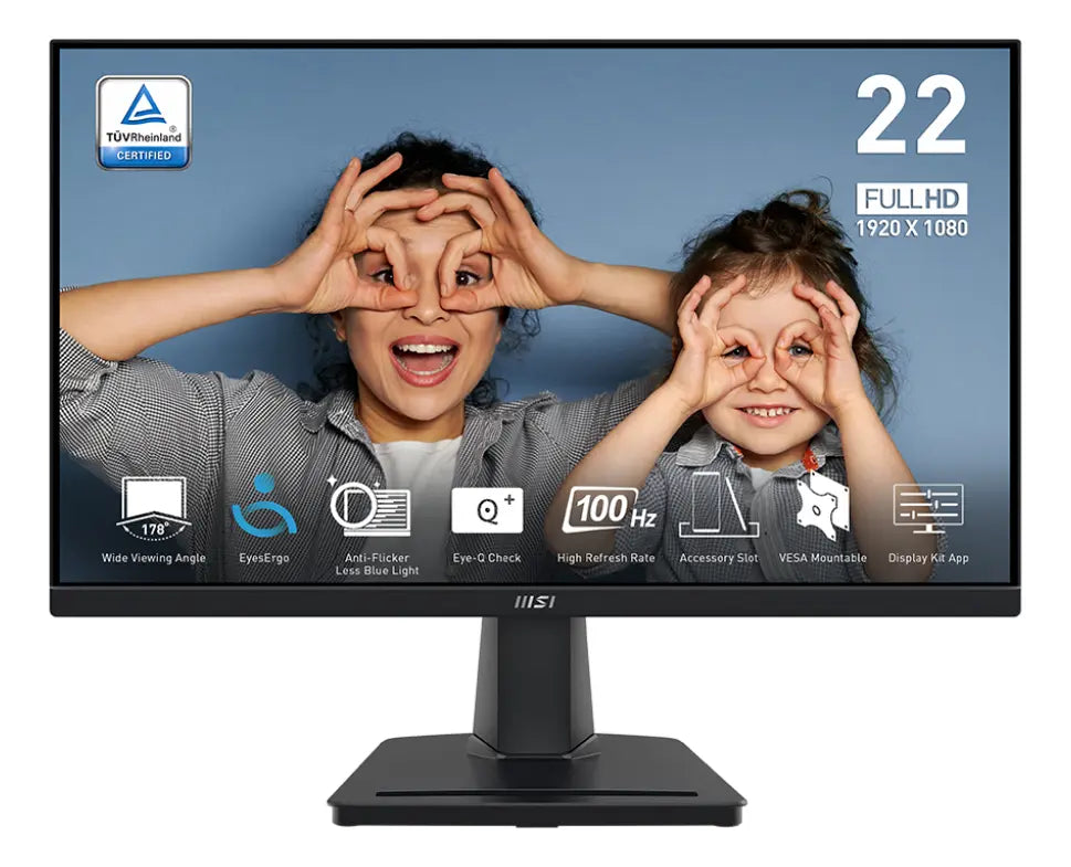 Monitor Msi 21.54 Fhd 100hz Hdmi Vga Pro Mp225v Hd Negro