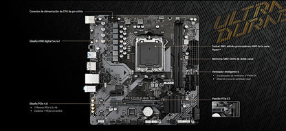Tarjeta Madre Gigabyte A620m H Rev 1.2 Socket Am5 Ddr5 Negro