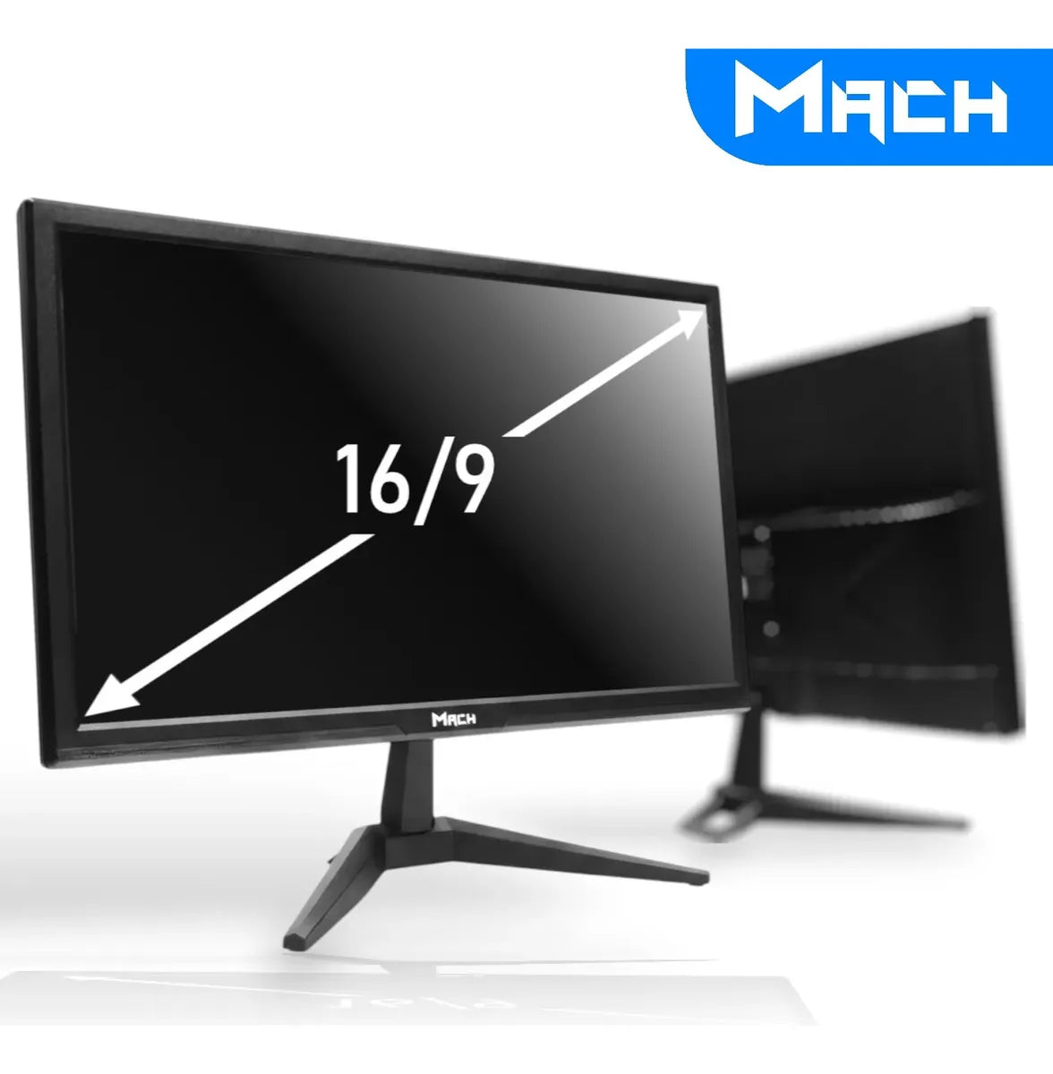 Monitor Mach Led 20 Pulgadas / Ofimática / Gaming Ligero Hd Negro