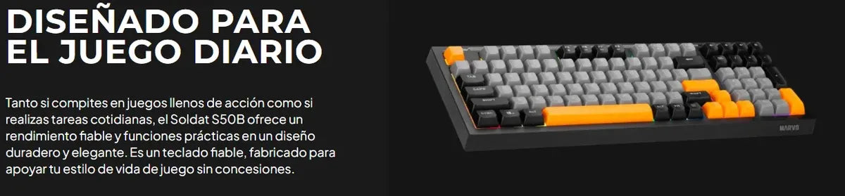 Marvo Teclado Gaming K603 En Soldat S40 De Membrana Rgb Negro Inglés Internacional